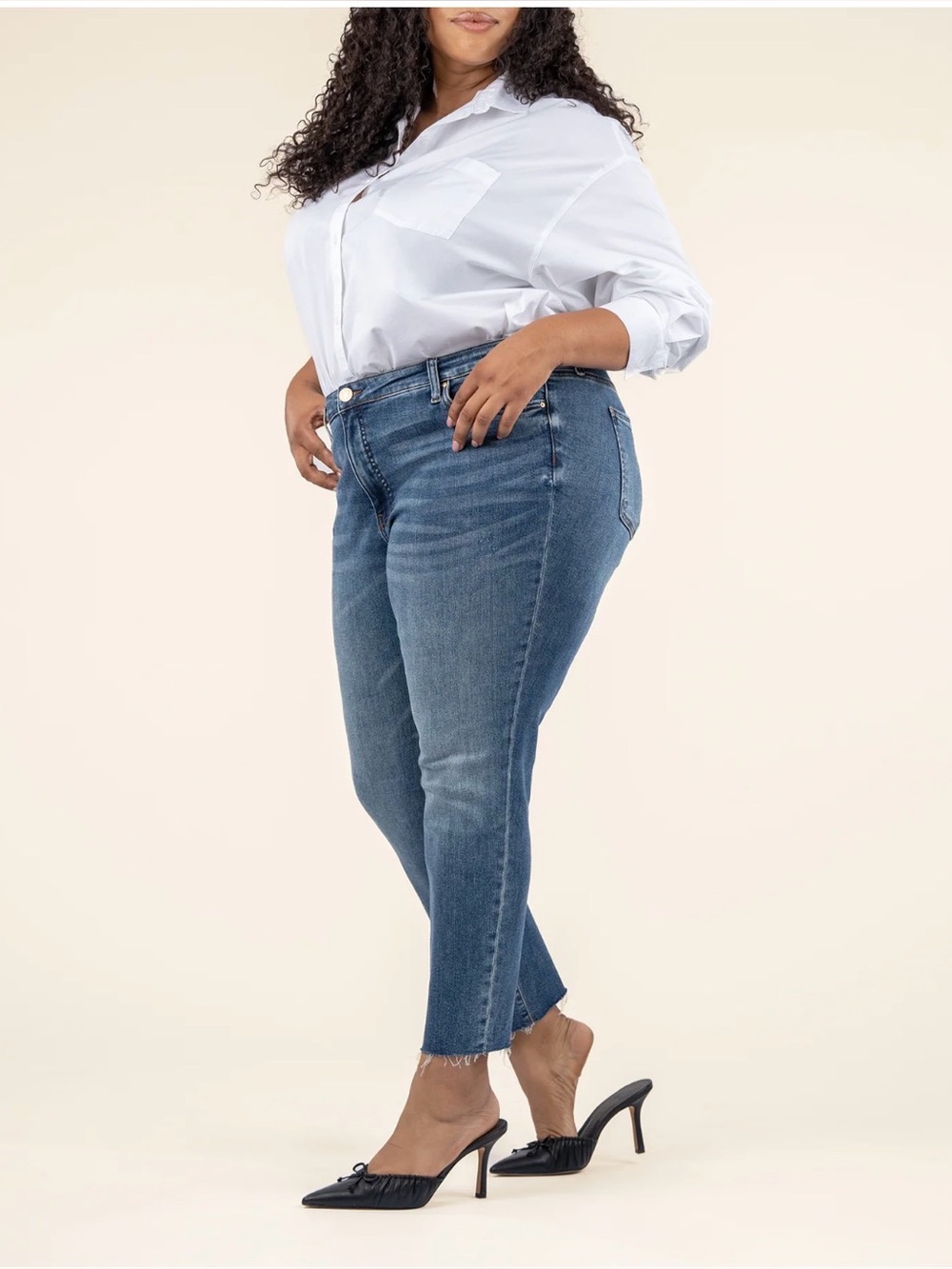 KUT from the Kloth Reese High Rise Ankle Straight Leg Jeans Plus Size 16
